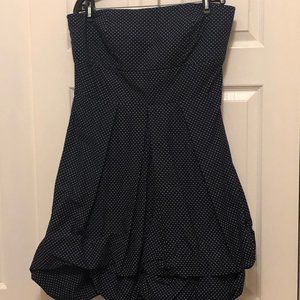 Blue Strapless bubble dress